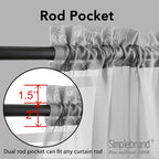 Simplebrand Grey Sheer Curtains 63 Inch Length 2 Panels, Rod Pocket Solid Color - Image 2