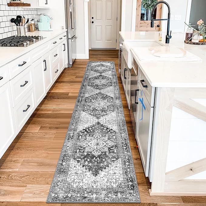 Yamaziot Washable Runner Rug, 2x10 Non-Slip Boho Hallway Kitchen Rug | Stain by Yamaziot