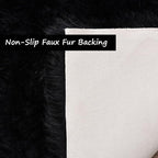 Goolela Black Fluffy Rug 4x6 Fuzzy Furry Shag Rug - Image 5