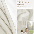 54 Inches 100% Blackout Linen Curtains - Image 8