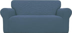 Easy-Going Stretch Loveseat Couch Covers Washable Bluestone | 1-Piece Loveseat by Easy-Going