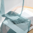 MIULEE Dusty Blue Sheer Curtains 63 Inches Long 4 Panels 42 x 63 Inches | Light - Image 7