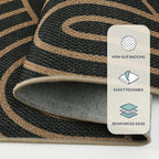 Lahome Enfys Modern Rainbow Easy Jute Patio Rug, 3x5 Washable Rugs - Image 4