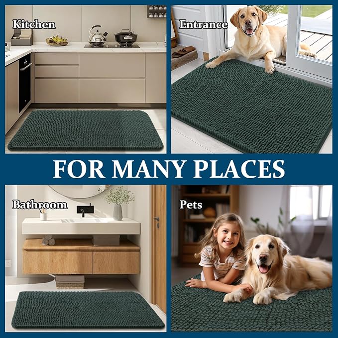 OLANLY Dog Door Mat for Muddy Paws 47x17, Super Absorbent Chenille Mud Mat | - Image 8