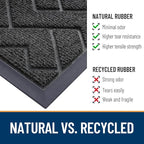 OLANLY Front Door Mat Outside 71x23, All-Season Absorbent Rubber Doormat | Black - Image 5