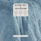 Bedsure GentleSoft Fluffy Light Blue Blankets Queen Size - Image 2