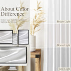 White Semi Sheer Linen Curtains 78 inch Length - Image 4