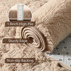 Noahas 2x6 Beige Fluffy Soft Runner Rug Non-Slip - Image 6