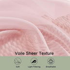 Blush Sheer Curtains 120 Inches Long 2 Panels Set, Airy Lightweight Sheer Blush - Image 4