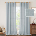 Semi Sheer Linen Curtains 90 Inch by LAMIT