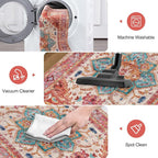 Yamaziot Washable Runner Rug, 2x8 Non-Slip Boho Vintage Hallway Kitchen Rug | - Image 3