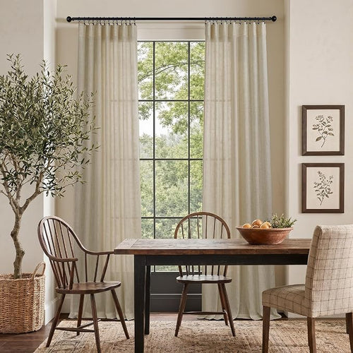 90 Inch Linen Curtains 2 Panels - Image 2
