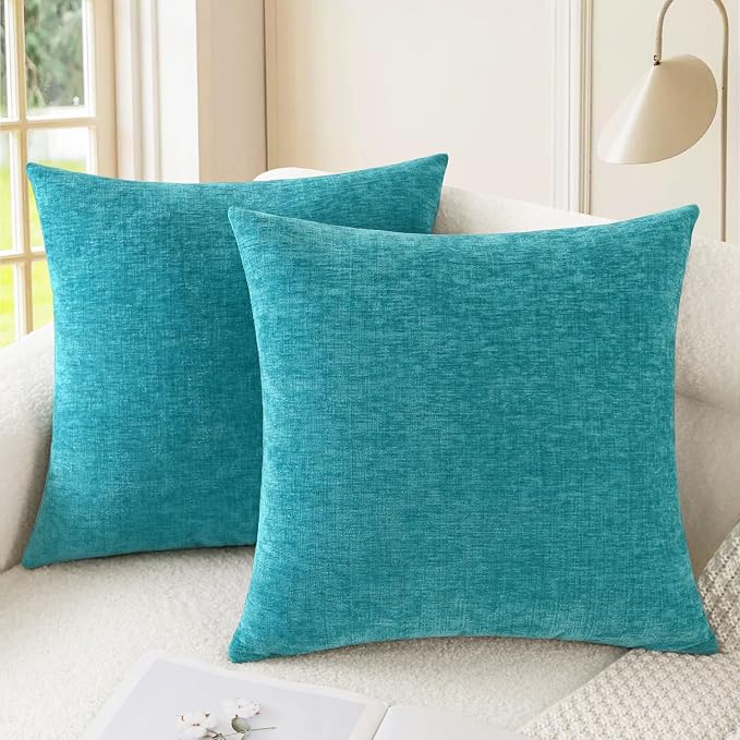 CaliTime Decorative Couch Throw Pillow Covers 16 X 16 Inches Lake Blue | Pack by CaliTime