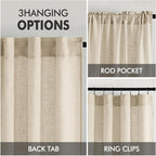 MIULEE Linen Curtains 52x84 Inch Length 2 Panels - Image 3