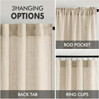 MIULEE Linen Curtains 52x96 Inch Length 2 Panels - Image 3