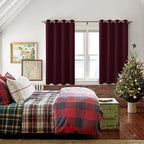 Blackout Curtains for Bedroom 52 x 54 Inches Long Burgundy 2 Panels | Thermal - Image 6