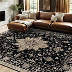 RELEANY Washable Area Rug, Water Repellent, Pet Friendly, Vintage Floral Boho - Image 3