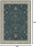 Dark Green Oushak Living Room Rug 10x14 - Image 2