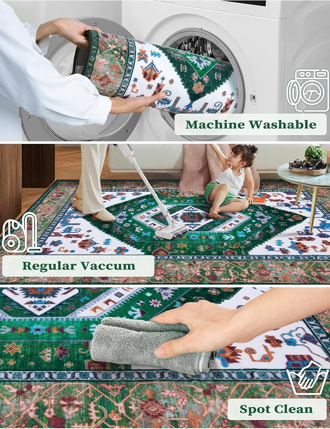 SERISSA 2'6"x12' Washable Non Slip Boho Runner Rug - Image 3