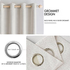 MIULEE 100% Blackout Linen Curtains - Image 4
