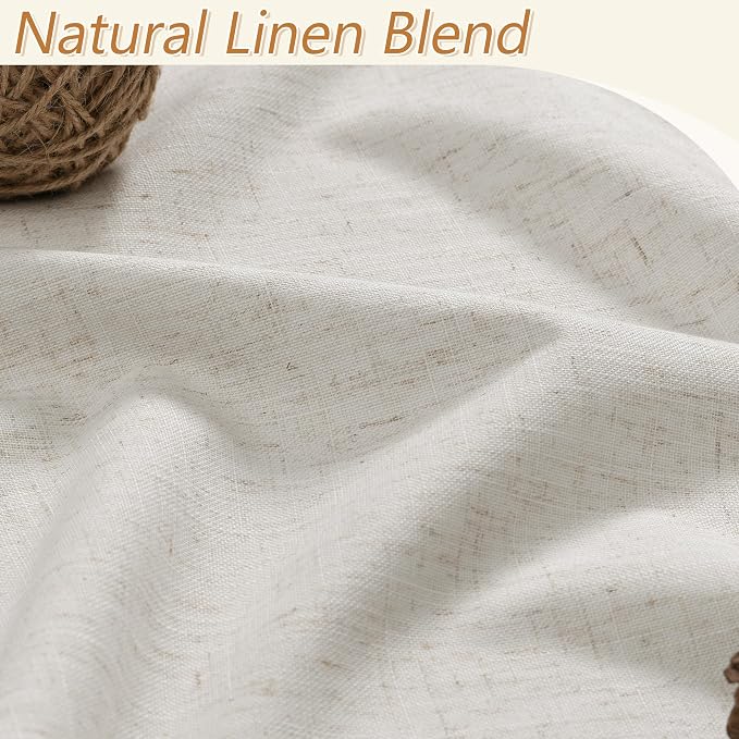 90 Inch Long Boho 100% Blackout Linen Curtains - Image 3