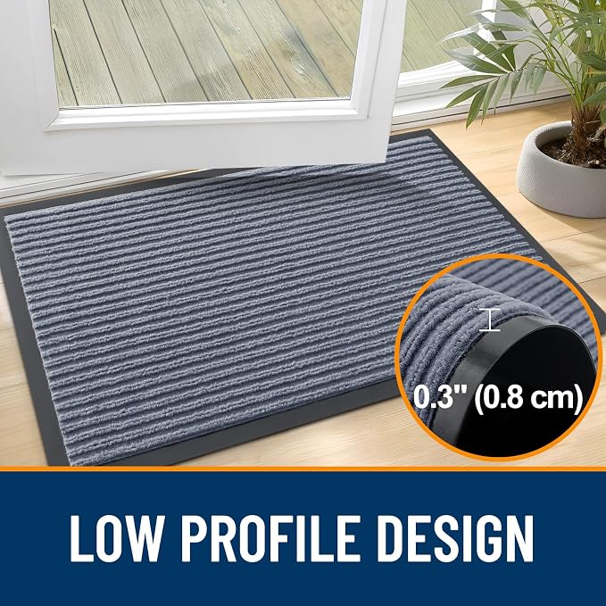 OLANLY Front Door Mat 47x34, Waterproof Heavy-Duty Indoor Outdoor Doormat | Ash - Image 4