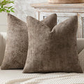 MIULEE Decorative Couch Throw Pillow Covers 20x20 Inch Brown 2 Pack | Modern by MIULEE