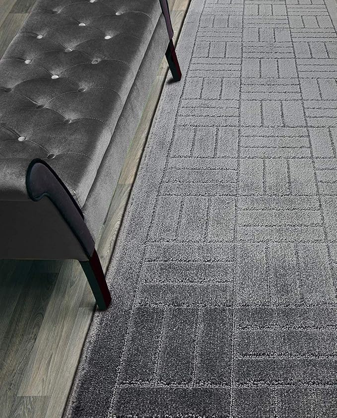 3 Ft Charcoal Entryway Kitchen Bath Rug Mat, Custom Size, Non Slip Washable | by ORFAHOME