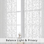 Furman Sheer White Curtains Tiers 36 inch Length, Light Filtering Soft Airy - Image 3