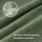 MIULEE 100% Blackout Linen Curtains 42 x 63 Inch Olive Green 2 Panels | Thermal - Image 3