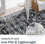 Yamaziot 2x8 Washable Hallway Runner Rug Non Slip Floral Carpet, Stain Resistant - Image 4