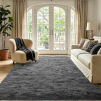Noahas 4x6 Dark Grey Fluffy Soft Area Rug Non-Slip - Image 2