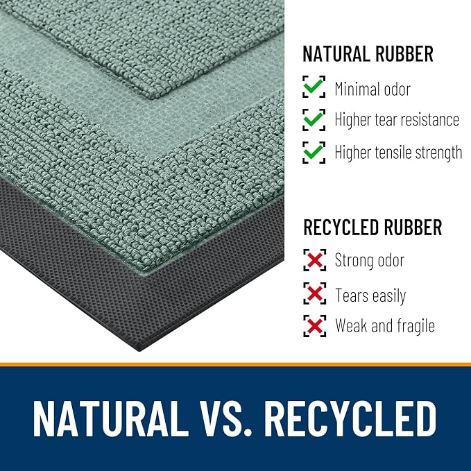 OLANLY Front Door Mat Outside 59x23, All-Season Heavy-Duty Rubber Doormat | - Image 3