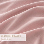 MIULEE Pink Pinch Pleated 100% Blackout Linen Curtains 40x96 Inches | Room - Image 6