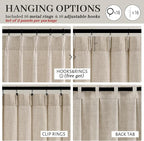 Extra Long 132 Inch Pinch Pleated Natural Linen Curtains - Image 4