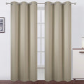 Beige Blackout Curtains 34 x 84 Inch Length/Set of 2 Curtain Panels/Thermal by Lemomo