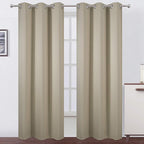Beige Thermal Blackout Curtains/38 x 84 Inch/Set of 2 Panels Room Darkening by Lemomo
