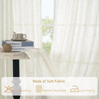 Light Filtering Linen Curtains 63 inches Long - Image 8