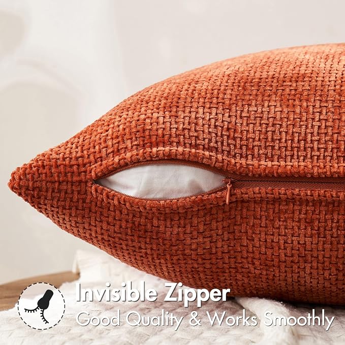 MIULEE Fall Decorative Lumbar Throw Pillow Covers 12x20 Burnt Orange 2 Pack | - Image 6