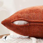 MIULEE Fall Decorative Lumbar Throw Pillow Covers 12x20 Burnt Orange 2 Pack | - Image 6