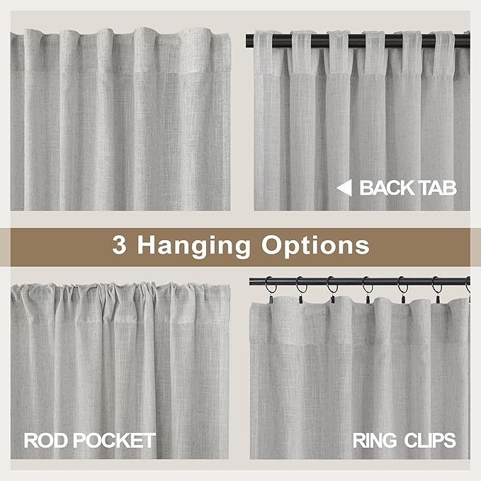 Pitalk Light Grey Curtains 90 Inches Long - Image 4