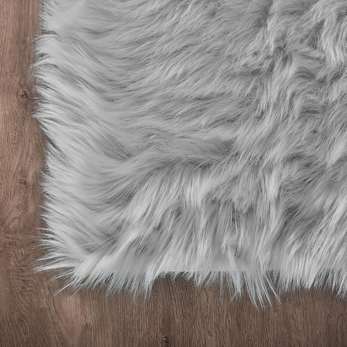 Latepis 2x8 Runner Non-Slip Grey Fluffy Rugs - Image 5