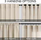 Beige Linen Curtains 63 inches Long - Image 3