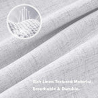 MIULEE 100% Blackout Linen Curtains 42 x 72 Inch Grayish White 2 Panels | - Image 3