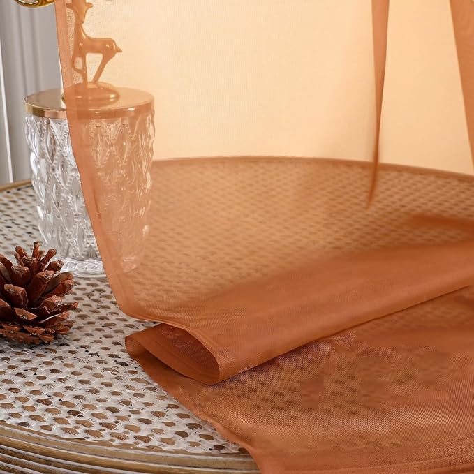 Orange Bedroom Curtains 2 Panel Sets 96 Inch Length, 59 Inch Extra Wide Light - Image 4
