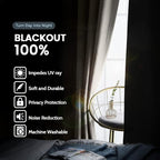 SimpleHome Natural 100% Blackout Curtains Room Darkening Living Room 45L | - Image 3