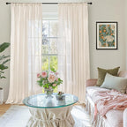 BGment Oatmeal Linen Curtains 84 Inch Length - Image 2