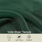 Kitchen Curtains 24 Inch Length Tier 2 Pieces, Hunter Green Sheer Curtain Solid - Image 3