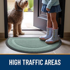 OLANLY Half Circle Front Door Mat Outside 29.5x17 All-Season Rubber Doormat | - Image 7