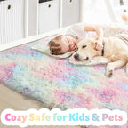 Amdrebio Rainbow Unicorn Large Area Rug 9x12 - Image 2